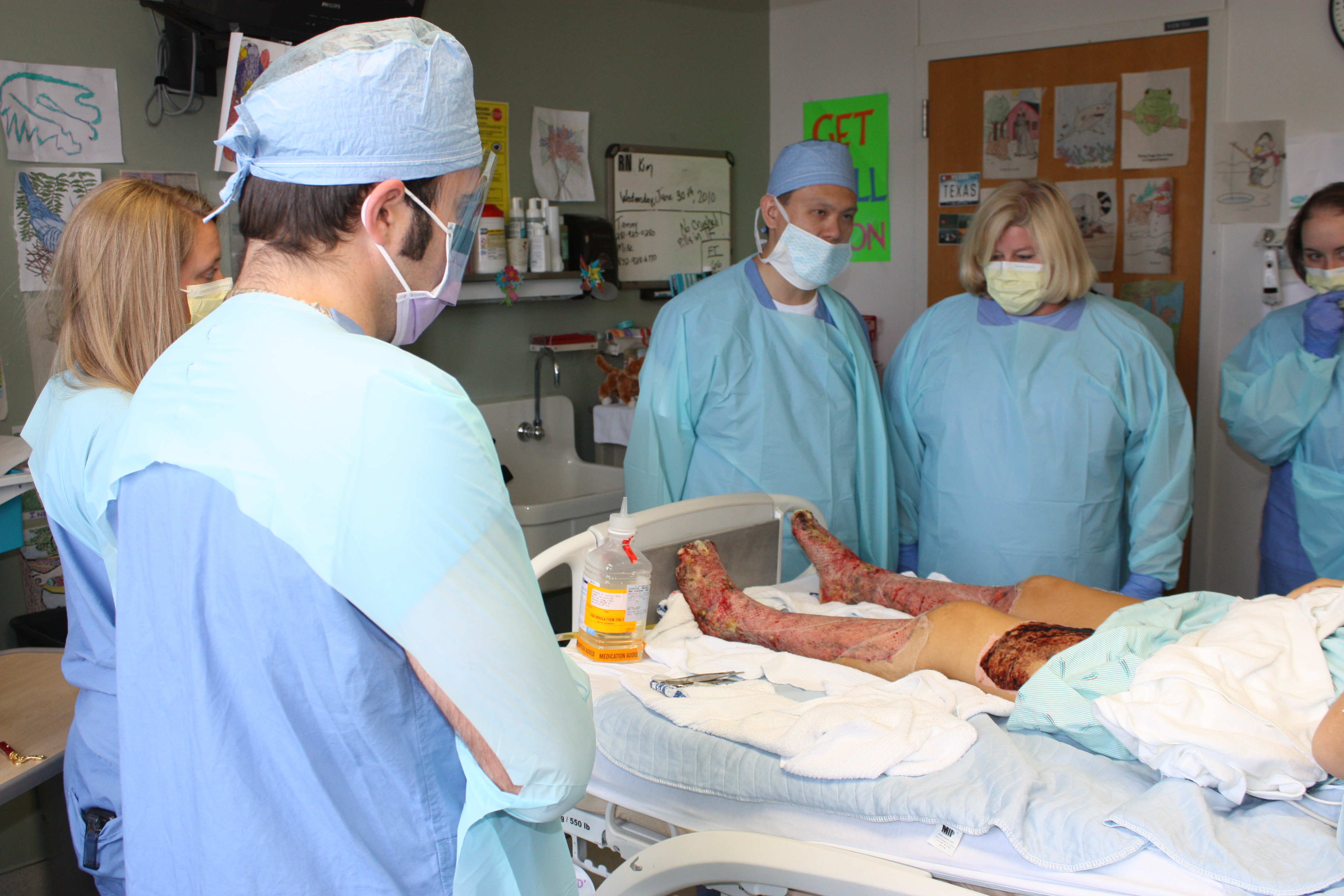 Doctors checking the progress